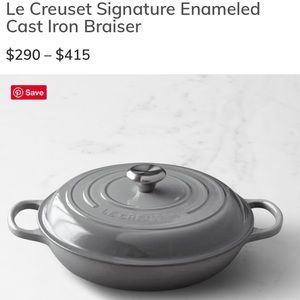 Le Creuset Braiser 3.5 qt French Grey BARELY USED